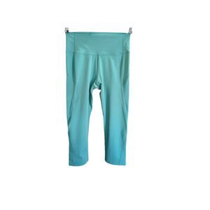 Core IO Women's Size M High Waist Cropped Athletic Leggings Solid Light Blue New